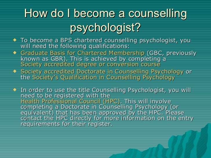 A Career in Counselling Psychology