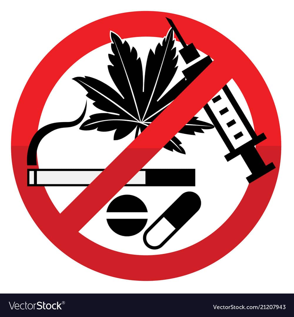 Against drug abuse day sign 01 Royalty Free Vector Image