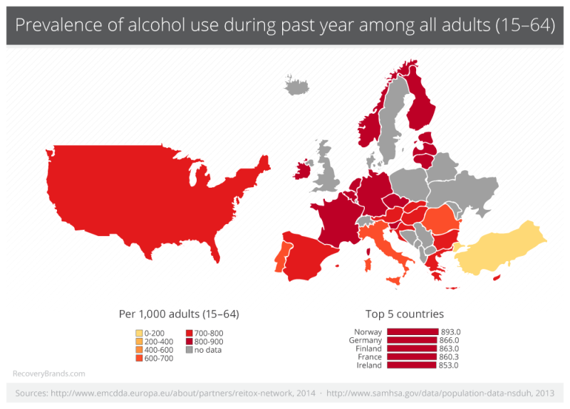 Maps Show Who Uses the Most Alcohol and Drugs in Europe ...